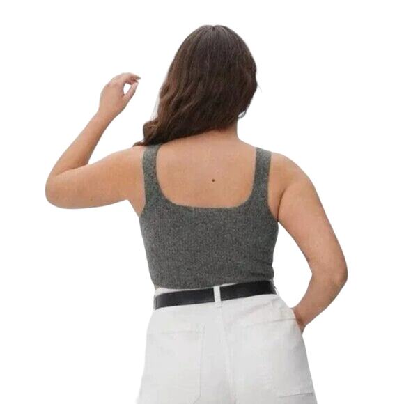 NWT! Everlane The Cozy Stretch Tank Crop Gray Top - Size Medium - Picture 3 of 6